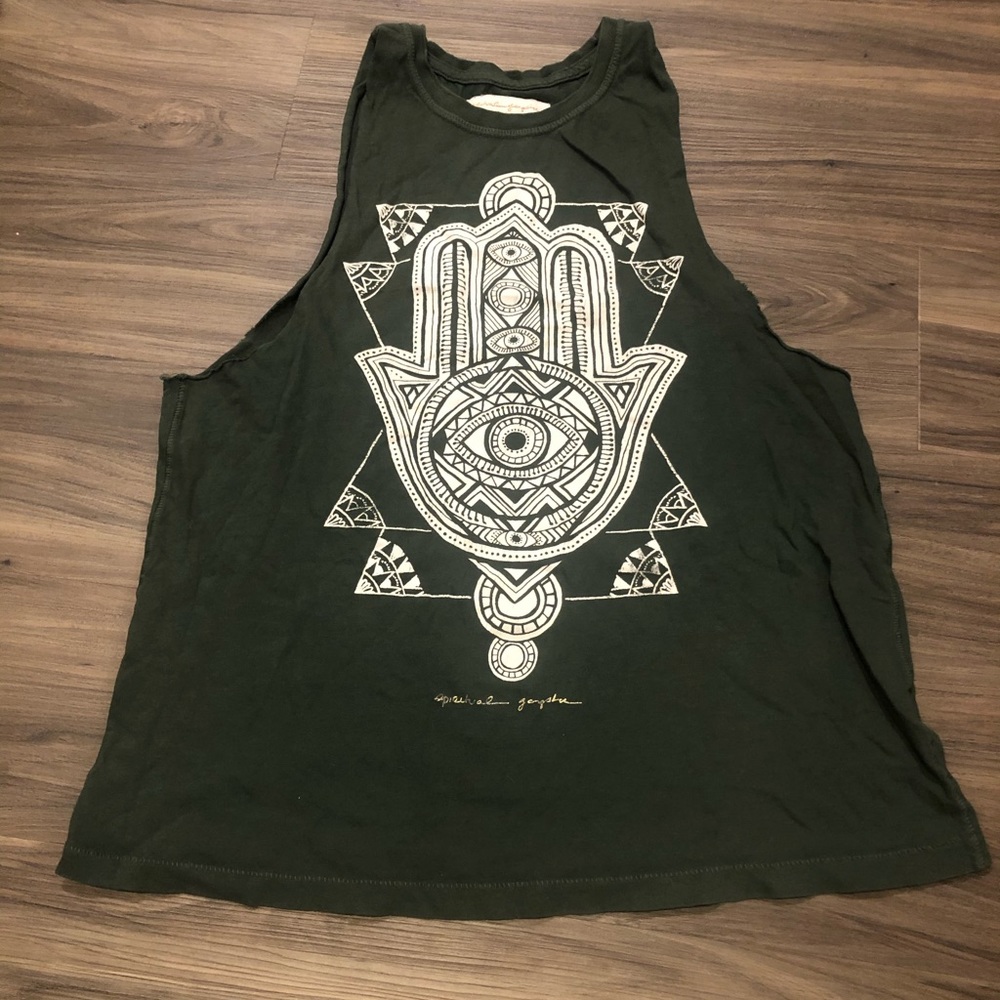 Spiritual gangster hamsa cutoff band tank
